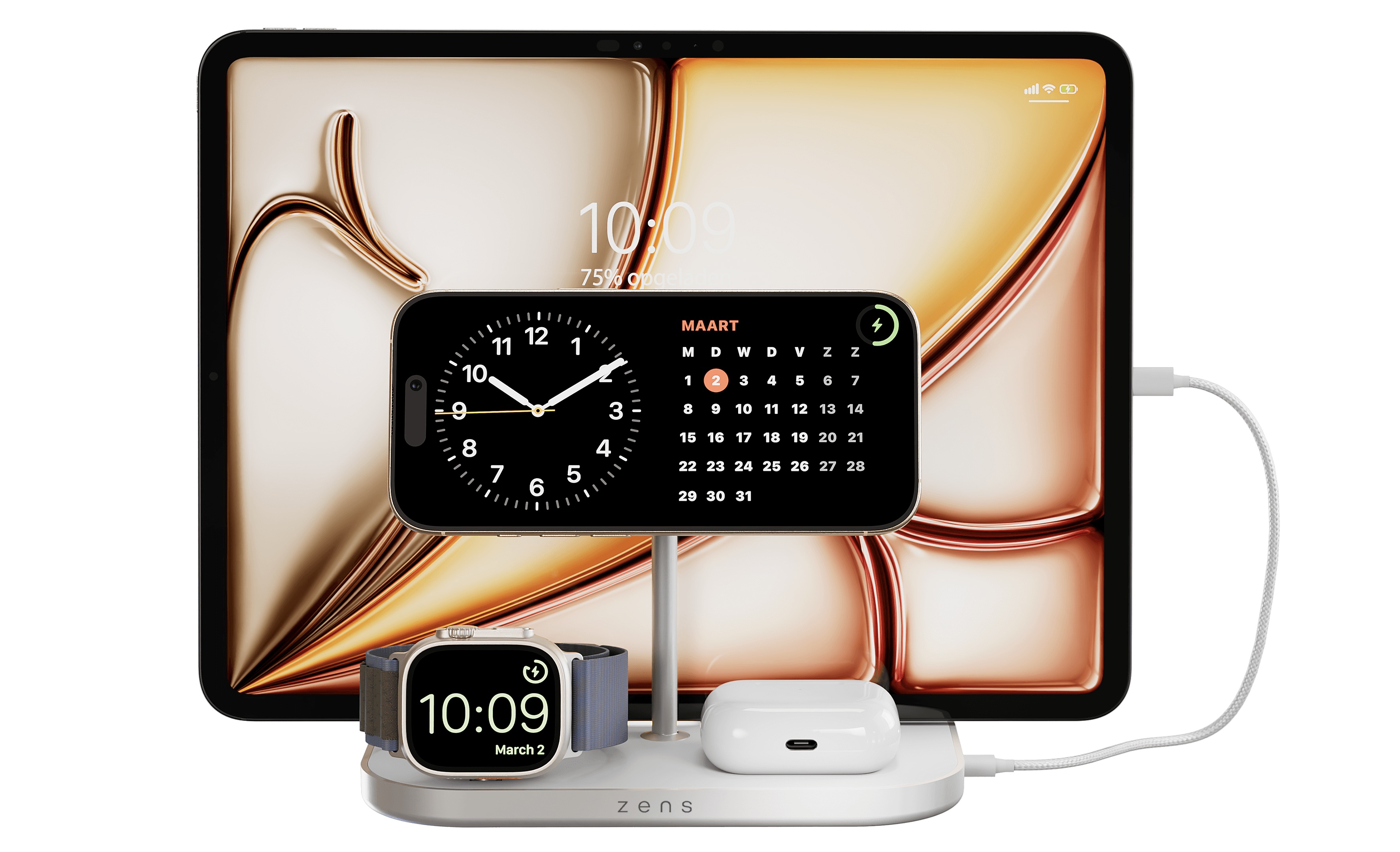 Zens 4-in-1 Wireless Charger White (ZEDC29W/00) - 2